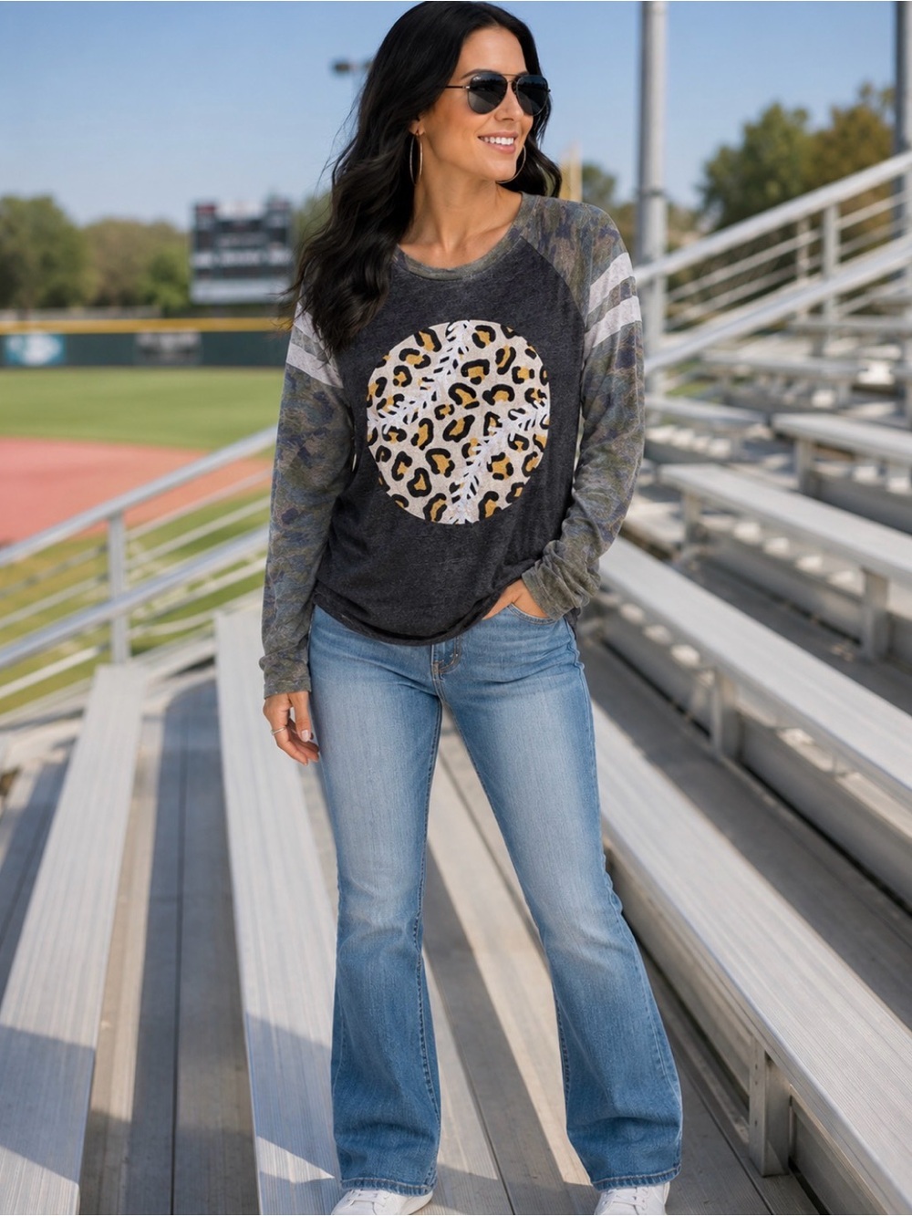 Live And Tell Camo and Gray Long Sleeve Shirt